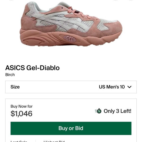 Men ASICS Pink and Cream Sneakers - Picture 5 of 5